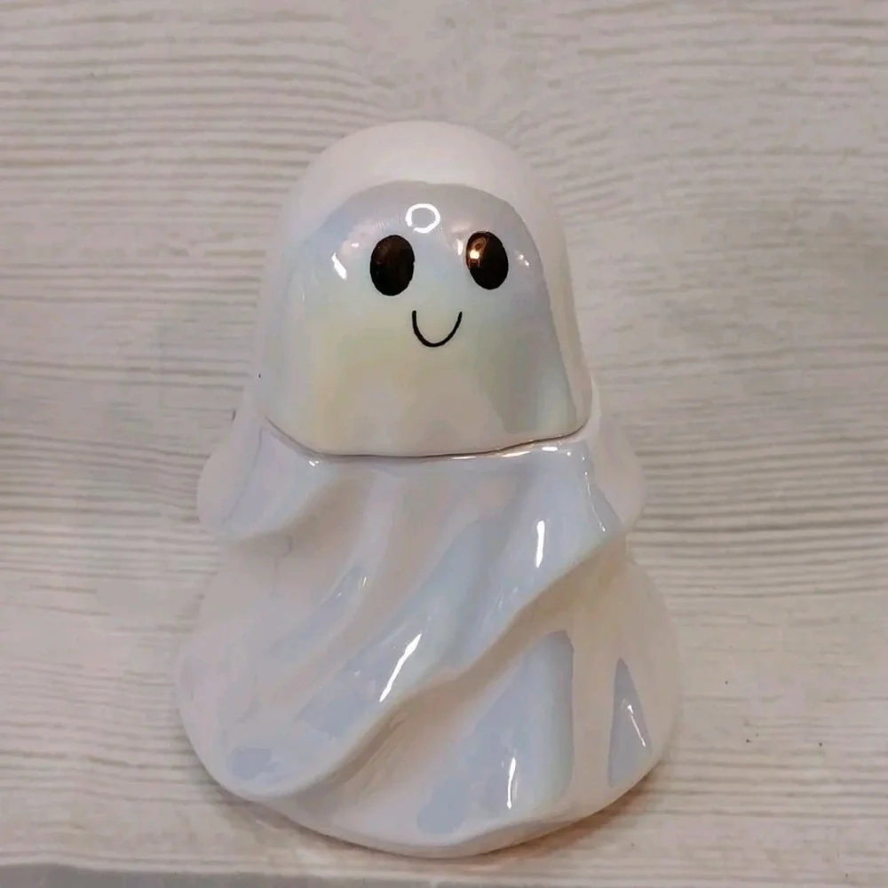 Target Bullseye Iridescent Ghost Jar Canister